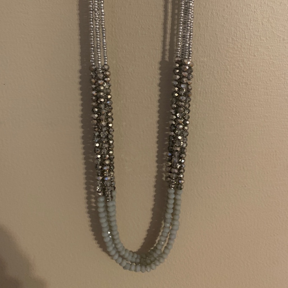 Loft Gray Silver Crystal Necklace